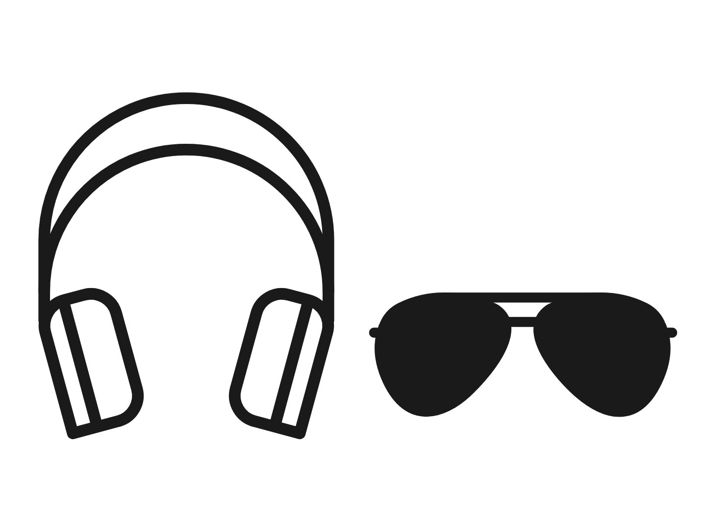 Piktogram Kopfhörer, Sonnenbrille