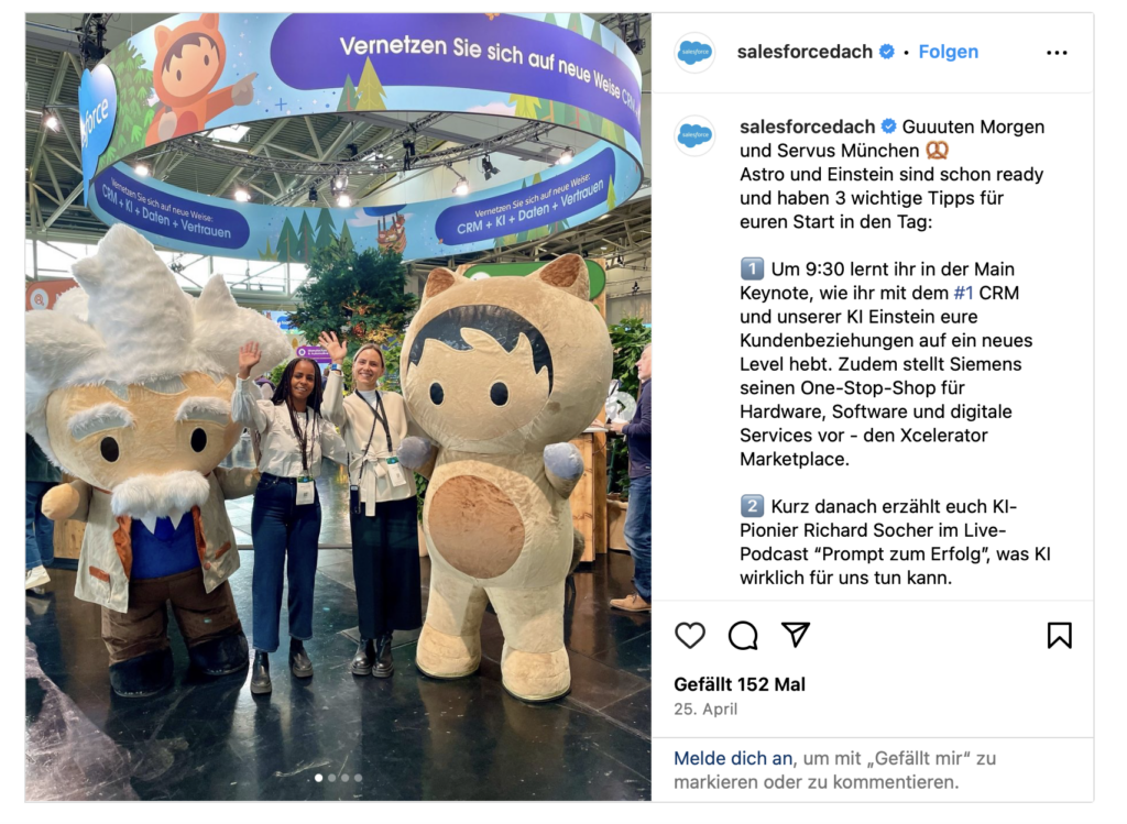 A screenshot of Salesforce's Instagram page