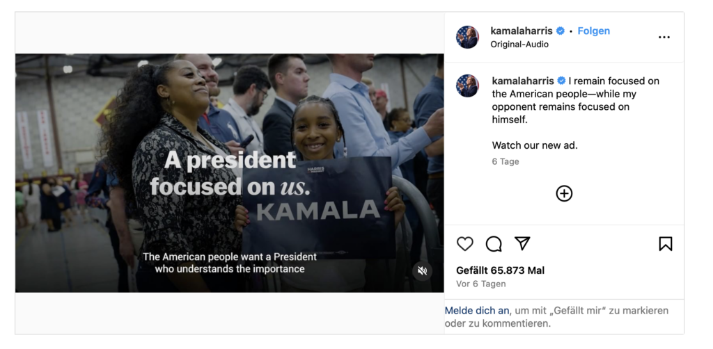 Kamala Harris Instagram Reel - Storytelling auf der politischen Bühne: Kamala Harris und die Macht der persönlichen Erzählung